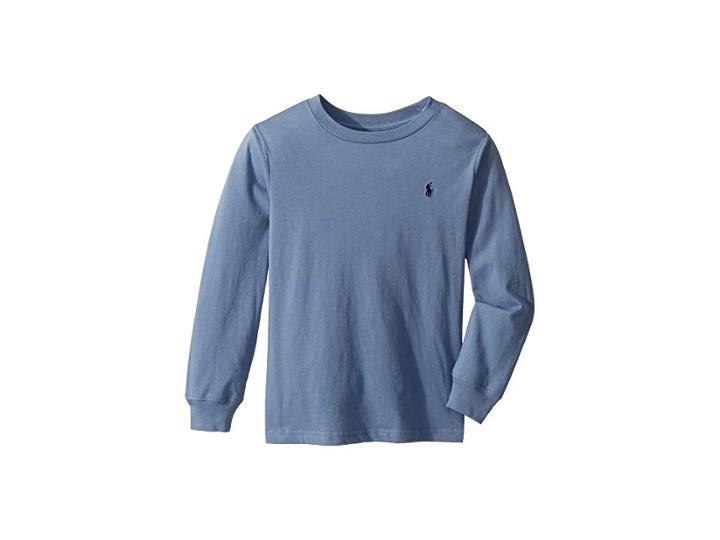 Polo Ralph Lauren Kids Cotton Long Sleeve T-shirt (little Kids/big Kids) (capri Blue) Boy's T Shirt