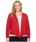 Nic+zoe Plus Size 4-way Cardy (true Red) Women's Sweater