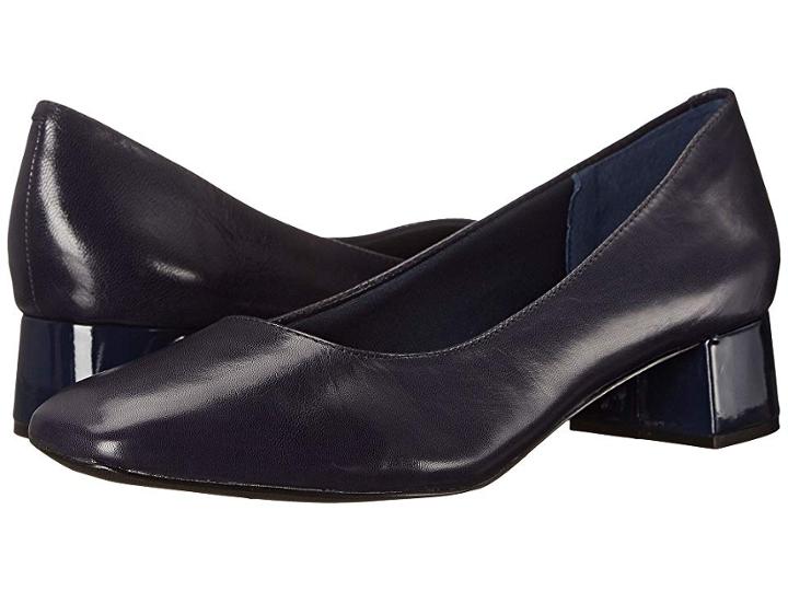 Trotters Lola (navy Dress Kid Leather) Women's 1-2 Inch Heel Shoes