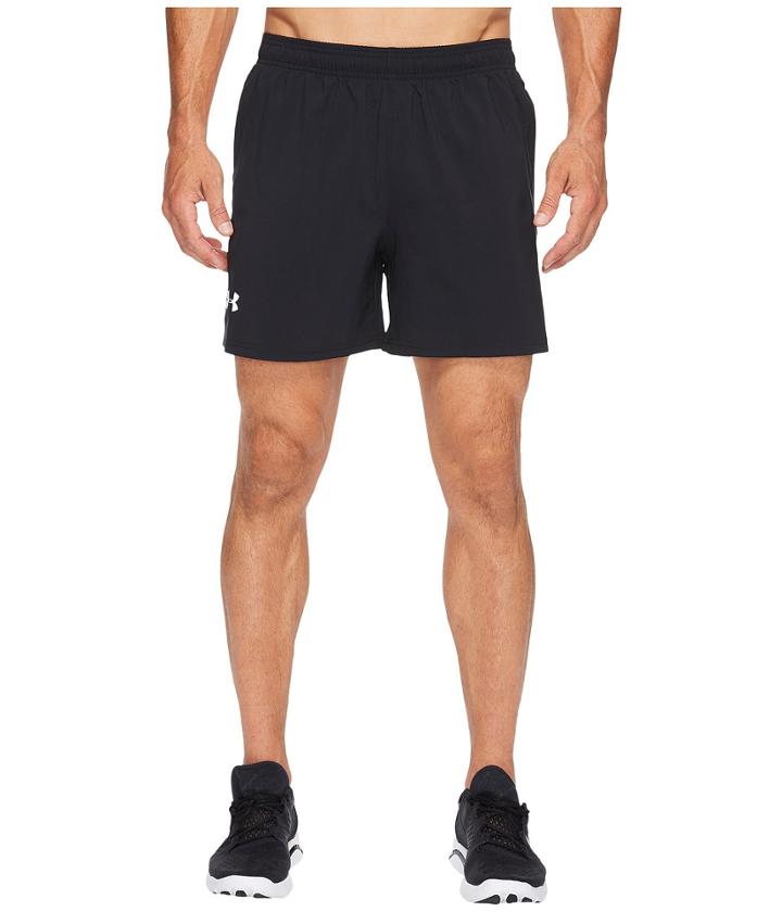 Under Armour Ua Launch Stretch Woven 5 Shorts (black/marathon Red/reflective) Men's Shorts