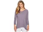 Mod-o-doc Supreme Jersey Lace Inset V-neck T-shirt (steel) Women's T Shirt