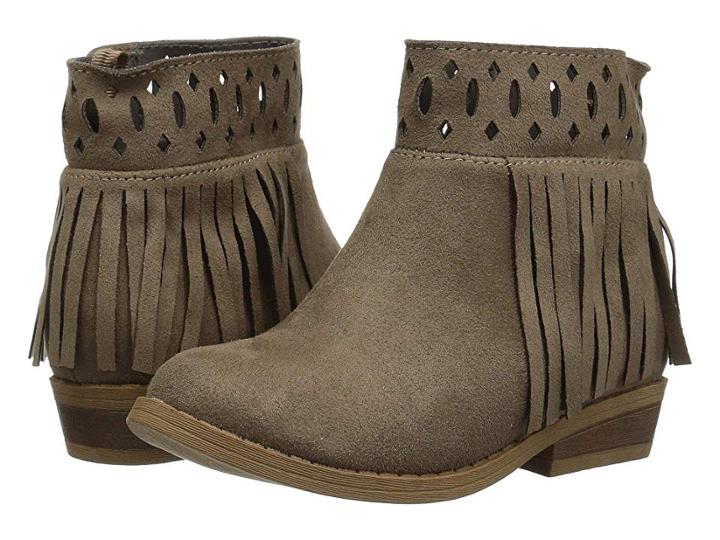 Baby Deer First Steps Fringe Ankle Boot With Cut Outs (infant/toddler) (taupe) Girls Shoes