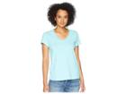 Mod-o-doc Slub Jersey Double V Short Sleeve Tee (pacific) Women's T Shirt