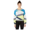 Bcbgmaxazria Asymmetric Color Blocked Sweater (french Blue Combo) Women's Clothing