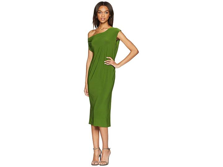 Kamalikulture By Norma Kamali Drop Shoulder Dress (olive) Women's Dress