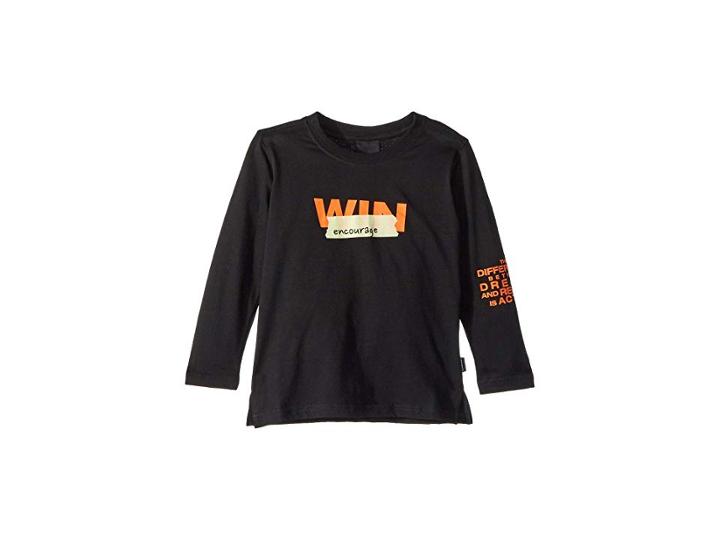 Superism Encourage Long Sleeve Win Graphic Tee (toddler/little Kids/big Kids) (black) Boy's T Shirt