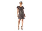 Vince Camuto Fluttered Short Sleeve Multi-sequin Mesh V-neck Dress (sweet Coral) Women's Dress