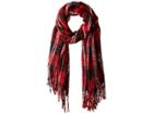 Free People Emerson Plaid Scarf (red) Scarves