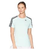 Adidas D2m 3-stripe Tee (clear Mint) Women's T Shirt