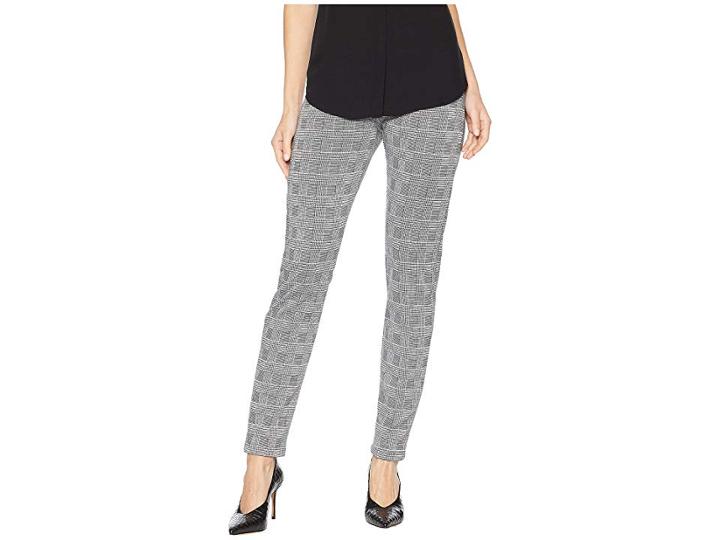Alexander Jordan Ponte Pull-on Pants (black/white Houndstooth) Women's Casual Pants
