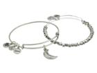 Alex And Ani Crescent Moon Set Bracelet (rafaelian Silver) Bracelet
