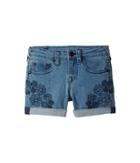 True Religion Kids Bobby Embroidered In Daisy Blue (big Kids) (daisy Blue) Girl's Shorts