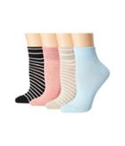 Hue Super Soft Cropped Sock 4-pair Pack (coral Bliss Pack) Women's Crew Cut Socks Shoes