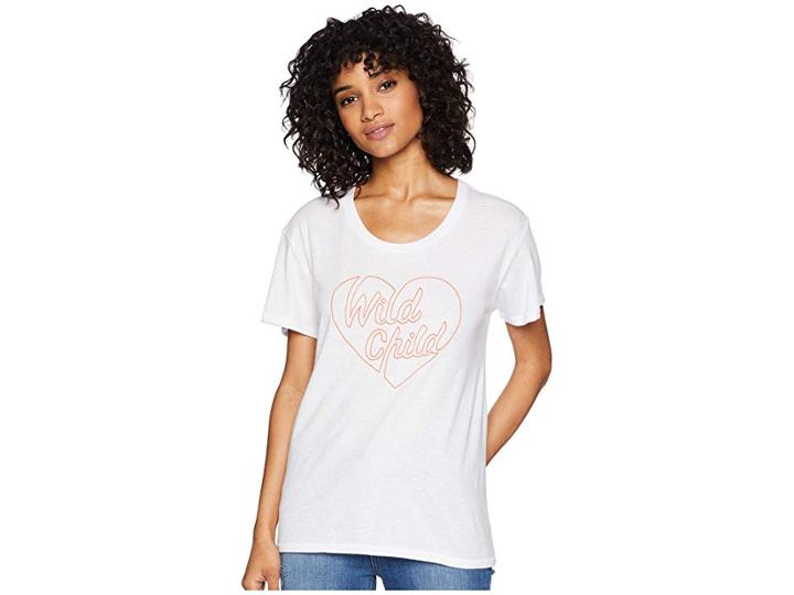 Amuse Society Wild Child Tee (white Cap) Women's T Shirt