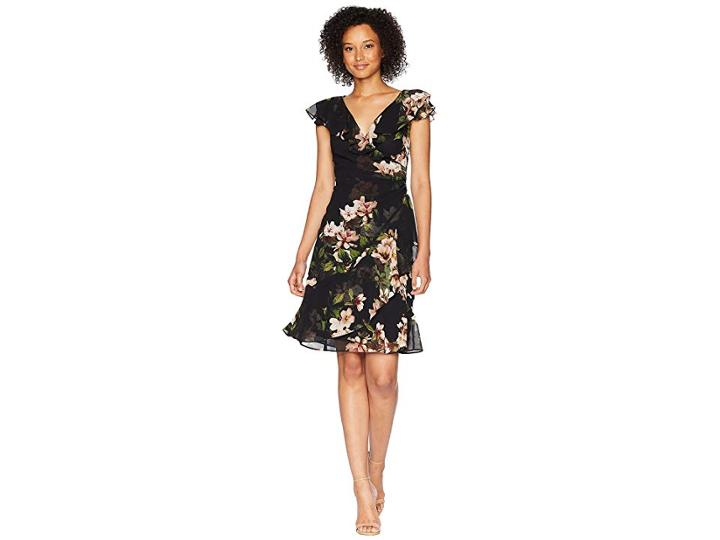 Lauren Ralph Lauren Webby Day Dress (black/cream/multi) Women's Dress