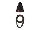 Calvin Klein Pom Hat And Loop Two-piece Set (black) Scarves