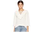 Romeo & Juliet Couture Ruffle Tie-up Detail Blouse (ivory) Women's Blouse
