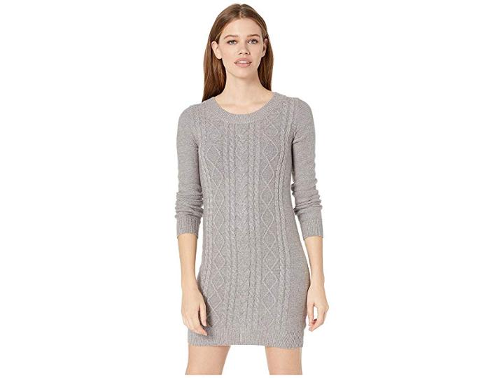 Jack By Bb Dakota Keeps Getting Sweater Cable Knit Dress (light Heather Grey) Women's Dress