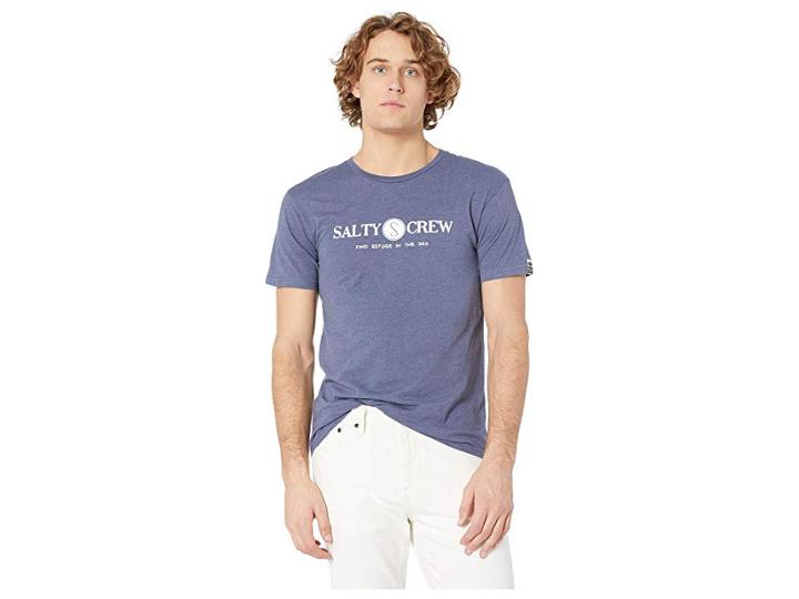 Salty Crew Railed Heather Short Sleeve Tee (navy/heather) Men's T Shirt