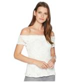 Eci Off Shoulder Short Sleeve Top (ivory) Women's Clothing