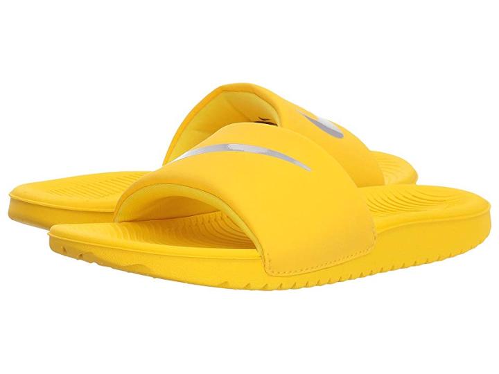 Nike Kids Kawa Slide (little Kid/big Kid) (tour Yellow/atmosphere Grey) Boys Shoes