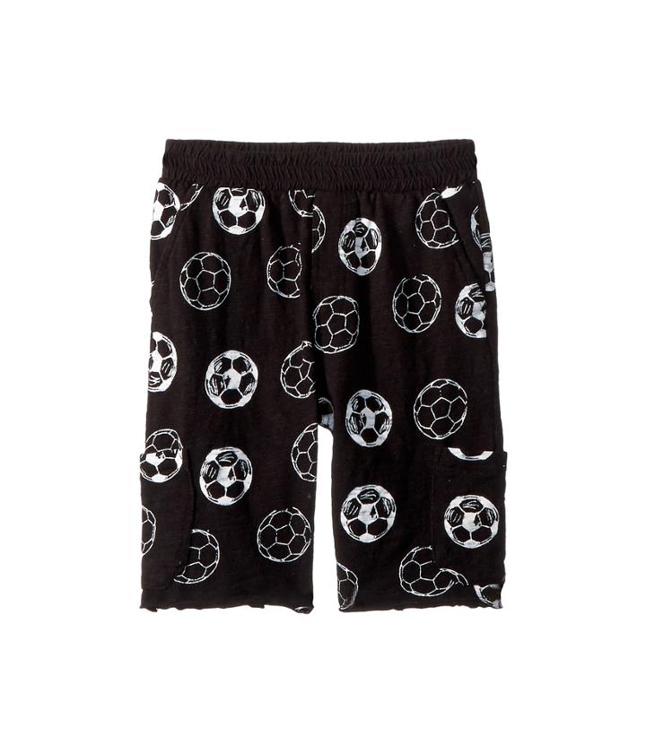 Peek Soccer Ball Shorts (toddler/little Kids/big Kids) (black) Boy's Shorts