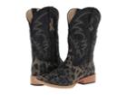 Roper Square Toe Leopard Print Cowboy Boot (black Leopard Print/canvas Vamp) Cowboy Boots
