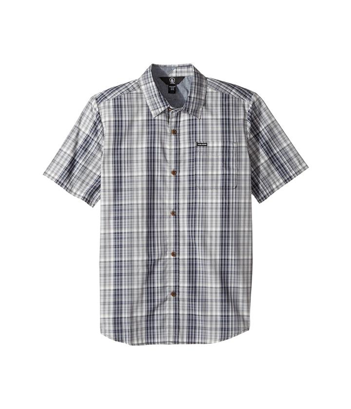 Volcom Kids Hugo Short Sleeve Shirt (big Kids) (grey) Boy's Short Sleeve Button Up