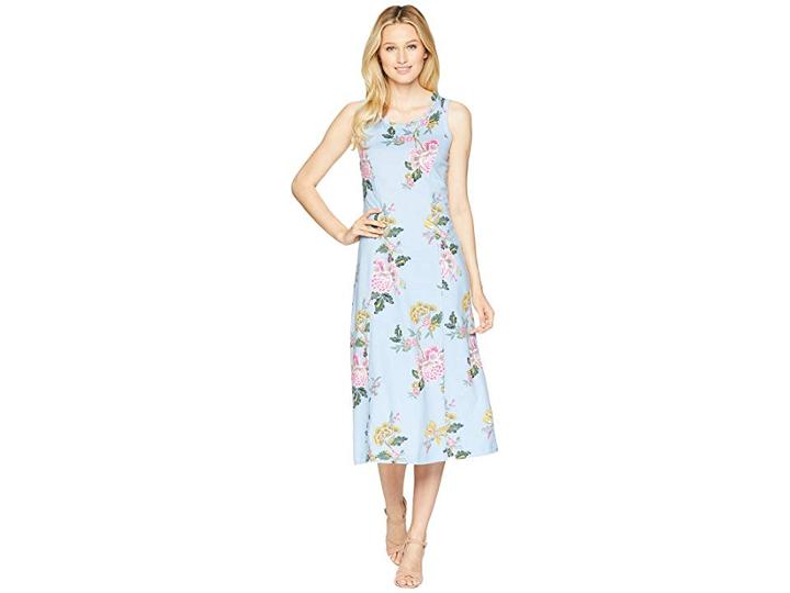 Joules Rosa Jersey Printed Midi Dress (light Blue Chinoise) Women's Dress