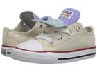 Converse Kids Chuck Taylor(r) All Star(r) Double Tongue Star Perf Canvas Ox (infant/toddler) (driftwood/twilight Pulse/white) Girls Shoes