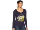 Champion College Michigan Wolverines Long Sleeve V-neck Tee (navy 2) Women's Long Sleeve Pullover