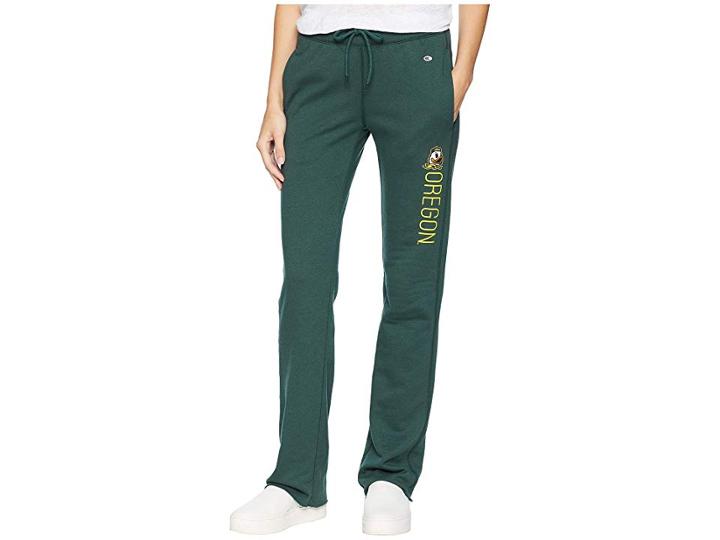 Champion College Oregon Ducks University Fleece Open Bottom Pants (dark Green) Women's Casual Pants