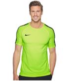 Nike Breathe Squad Short Sleeve Soccer Top (volt/black/black) Men's Short Sleeve Pullover