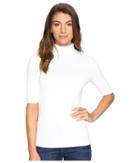 Lilla P Elbow Sleeve Turtleneck (white) Women's Clothing