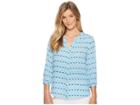 Nydj Blouse W/ Pleated Back (crystal Oasis Too Cabana) Women's Blouse