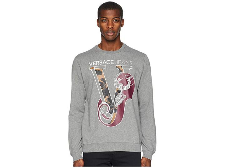 Versace Jeans Logo Sweatshirt (pewter) Men's Sweatshirt