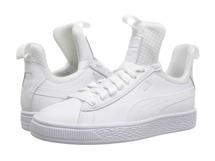 Puma Kids Basket Fierce Ep (big Kid) (puma White/puma White) Kids Shoes