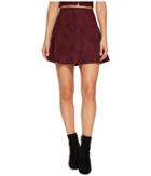Jack By Bb Dakota Hal Faux Suede Scuba Skirt (dark Fig) Women's Skirt