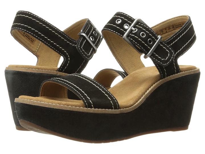 Clarks Aisley Orchid (black Suede) Women's Sandals
