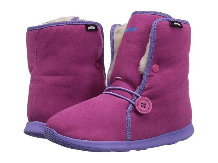Native Kids Shoes Luna Junior Boot (little Kid/big Kid) (resort Pink/thistle Purple/bone White) Girls Shoes