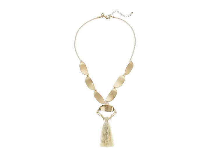 Rebecca Minkoff Sadie Disc Necklace With Tassel (gold) Necklace