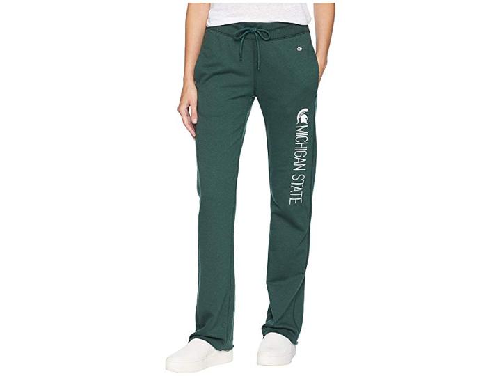 Champion College Michigan State Spartans University Fleece Open Bottom Pants (dark Green) Women's Casual Pants