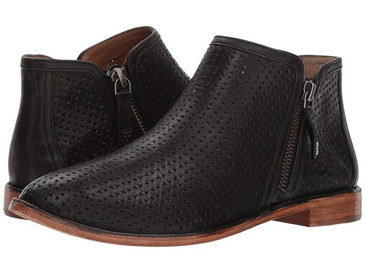Trask Addison Perf (black Washed Sheepskin) Women's Dress Zip Boots