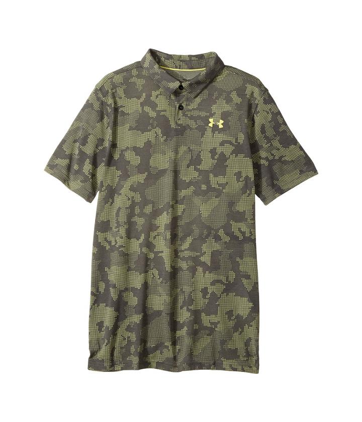 Under Armour Kids Threadborne Polo (big Kids) (rhino Gray/sulfur/sulfur) Boy's Clothing