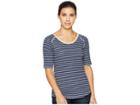 Columbia Winter Adventuretm Short Sleeve Stripe Tee (nocturnal Stripe) Women's T Shirt
