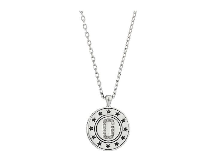 Marc Jacobs Medallion Double Sided Pendant Necklace (silver) Necklace