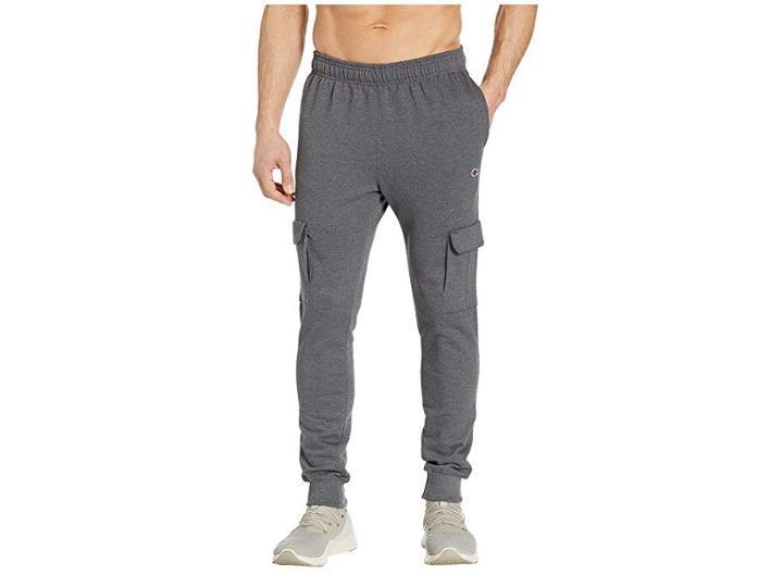 Champion Powerblend Fleece Cargo Jogger (granite Heather) Men's Casual Pants