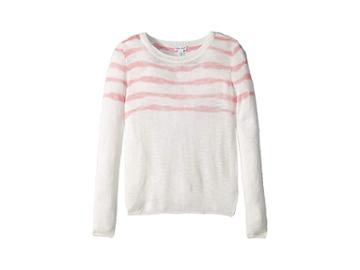 Splendid Littles Stripe Sweater Knit (big Kids) (off-white) Girl's Sweater