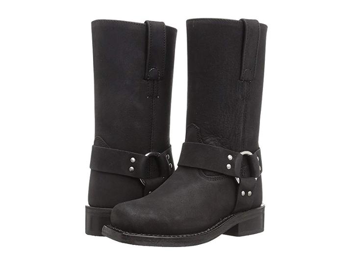 Old West Kids Boots Square Toe Harness (toddler/little Kid) (distressed Black) Cowboy Boots