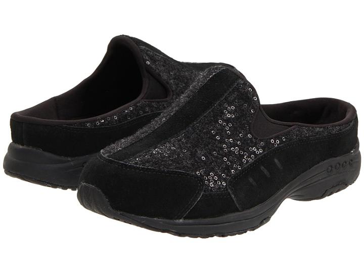 Easy Spirit Travelwool 8 (black Suede) Women's Clog Shoes